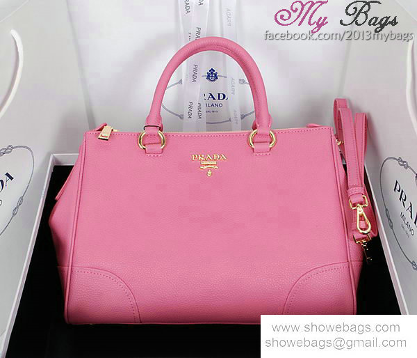 2014 Prada grainy leather tote bag BN2325 pink